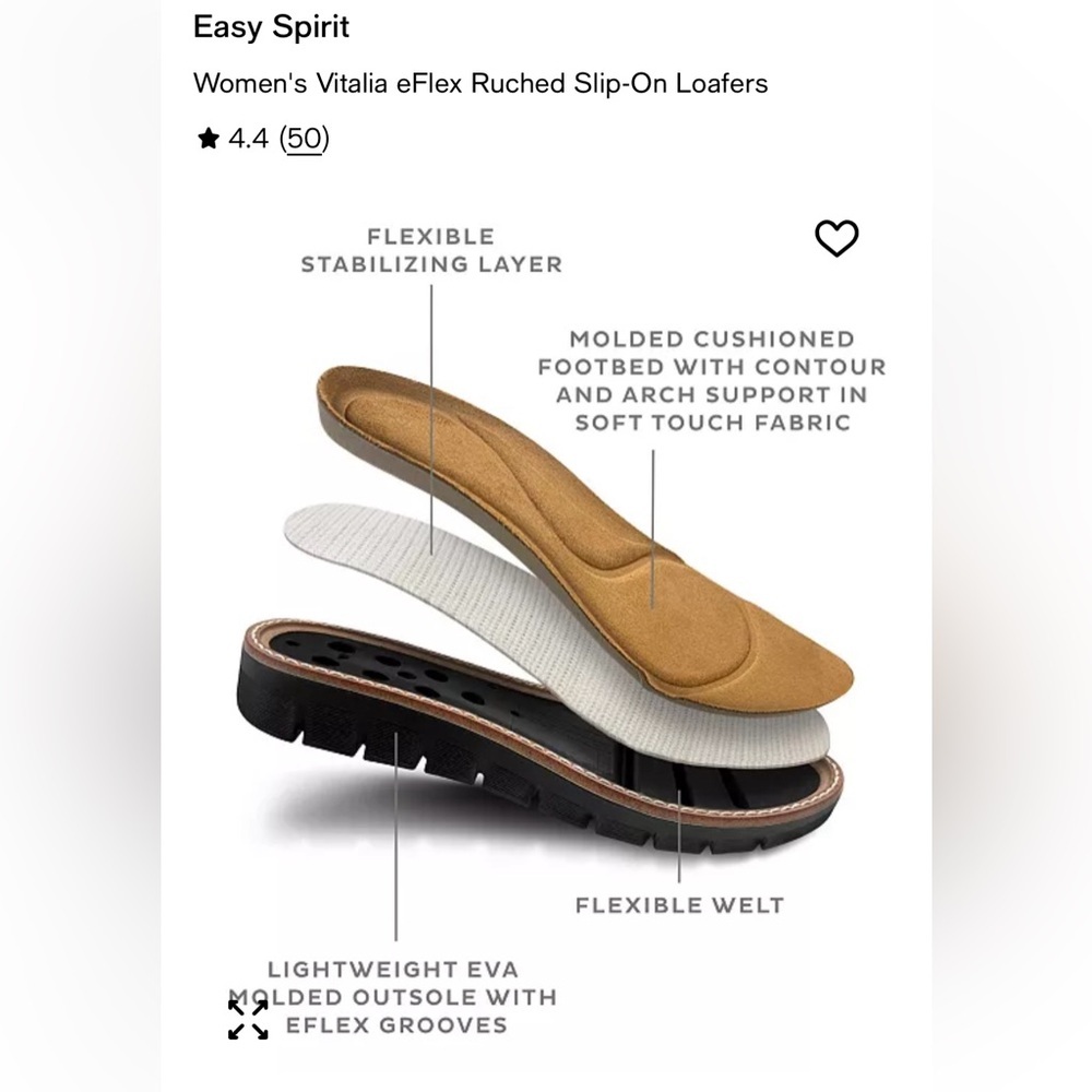 Easy Spirit Women's Vitalia eFlex Ruched Slip-On Loafers Black Size 6.5 NIB - Picture 5 of 10